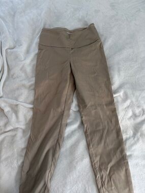 High-Waist Slim Leg Women's Leggings in Taupe